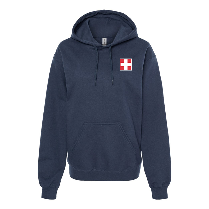 Men's  Switzerland National Football Soccer Team  Softstyle Midweight Hooded Sweatshirt